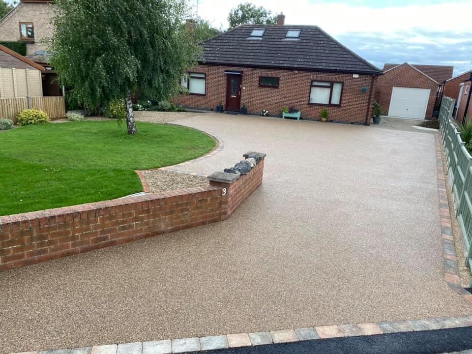 Block paving with kerb detail